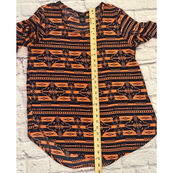 Rue 21 Ladies Orange And Black Aztec Blouse Size M - Picture 8 of 10